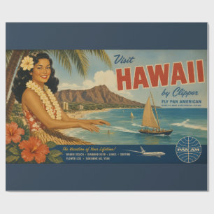 Hawaiianische Reisewerbung im Vintage-Stil Geschenkpapier