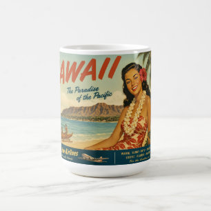 Hawaiianische Reisewerbung im Vintage-Stil Kaffeetasse