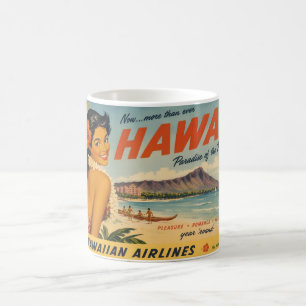 Hawaiianische Reisewerbung im Vintage-Stil Kaffeetasse