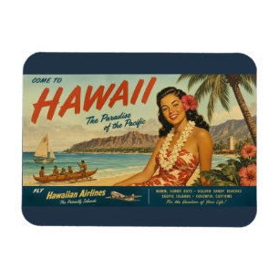 Hawaiianische Reisewerbung im Vintage-Stil Magnet