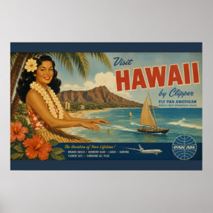 Hawaiianische Reisewerbung im Vintage-Stil Poster