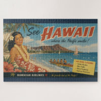 Hawaiianische Reisewerbung im Vintage-Stil