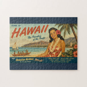 Hawaiianische Reisewerbung im Vintage-Stil Puzzle