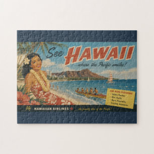 Hawaiianische Reisewerbung im Vintage-Stil Puzzle