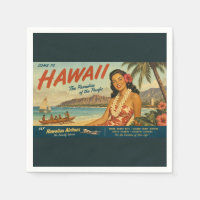 Hawaiianische Reisewerbung im Vintage-Stil