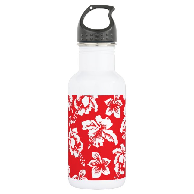 Hawaiianische Rote Blume Trinkflasche (Vorderseite)