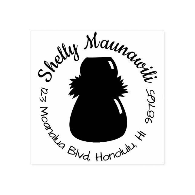 Hawaiianische Rücksendeadresse Briefmarke Hula Dan Gummistempel (Prägung)