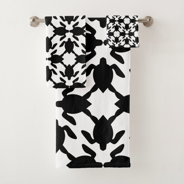 Hawaiianische Schrift Moderne Honu (Meeresschildkr Badhandtuch Set (Insitu)
