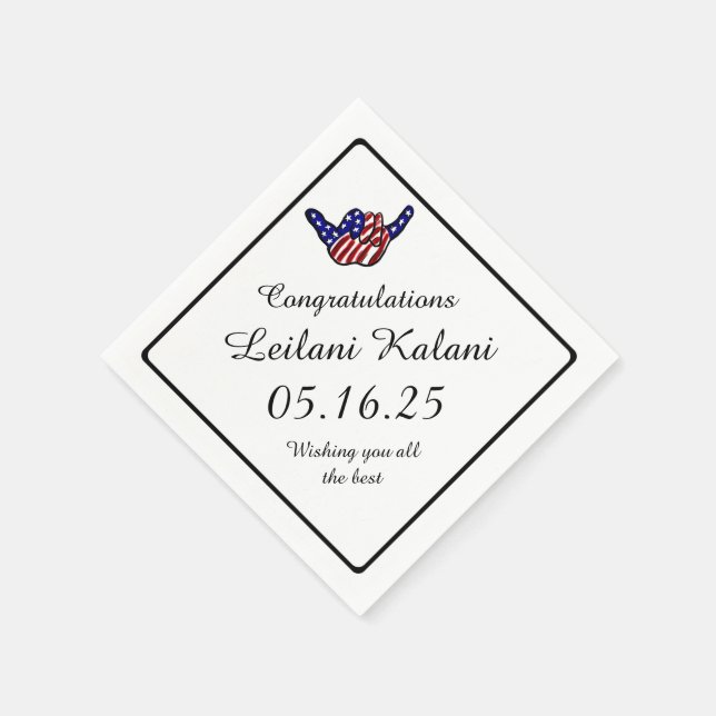 Hawaiianische Shaka hängen lockere Abschluss-Papie Serviette (Ecke)