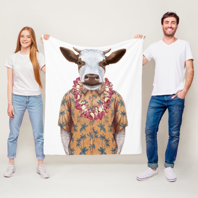 Hawaiianische Shirt-Kuh Fleecedecke (Beispiel)