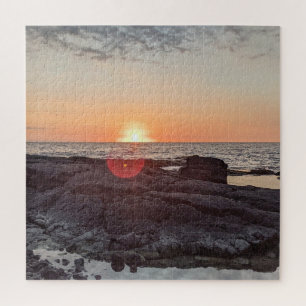 Hawaiianische Sonnenuntergangs-Ozean-Landschaftsfo Puzzle