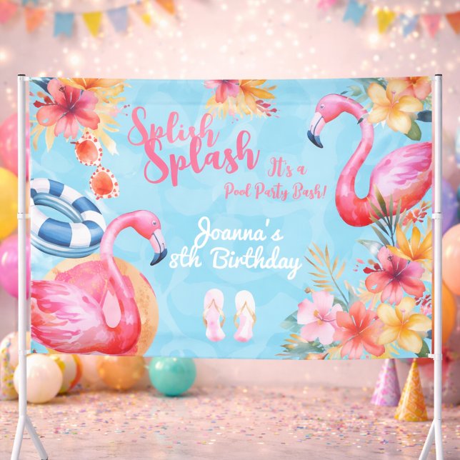 Hawaiianische Splash Sommerpool Geburtstagsparty Banner (Von Creator hochgeladen)
