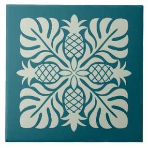 Hawaiianische Steppdecke Ananas Fliese