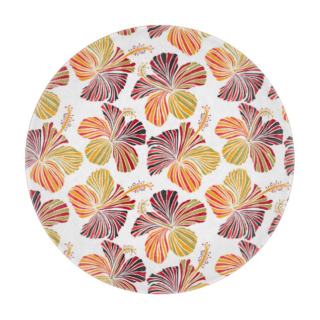 Hawaiianische Strahlung: Tropische Pflanze Eleganc Schneidebrett (Vorderseite)