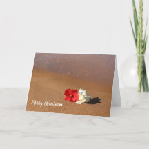Hawaiianische Strand-Hibiskus-Weihnachtskarte