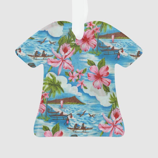 Hawaiianische Szenen Aloha Shirt Ornament (Vorderseite)