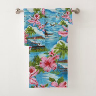 Hawaiianische Szenen Badhandtuch Set