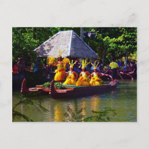 Hawaiianische Tänzer in Gold Postkarte