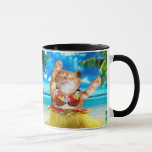 Hawaiianische Tänzerkatze Tasse