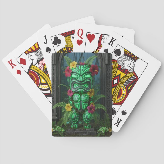 Hawaiianische Tiki-Gott Spielkarten (Rückseite)