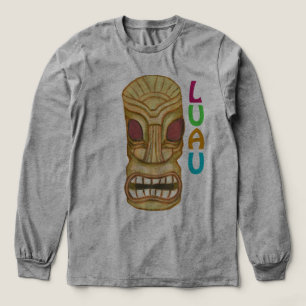 Hawaiianische Tiki-Maske Luau Tri-Blend Shirt