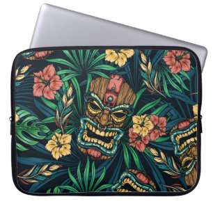 Hawaiianische Tiki-Maske Tropical Pattern Laptopschutzhülle