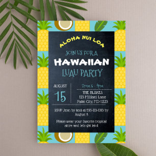 Hawaiianische Tropical Luau Party Einladung