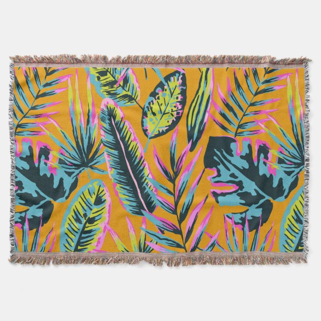 Hawaiianische tropische Blätter und Pflanze Druckm Decke (Vorderseite)