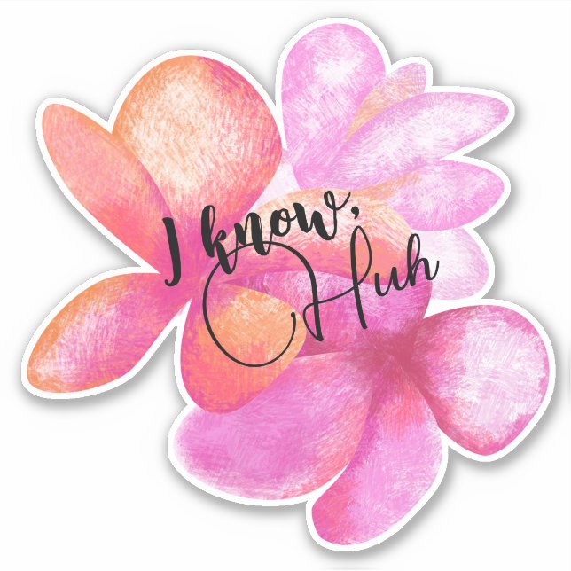 Hawaiianische tropische Blume, kundenspezifisch ge Aufkleber (Vorderseite)