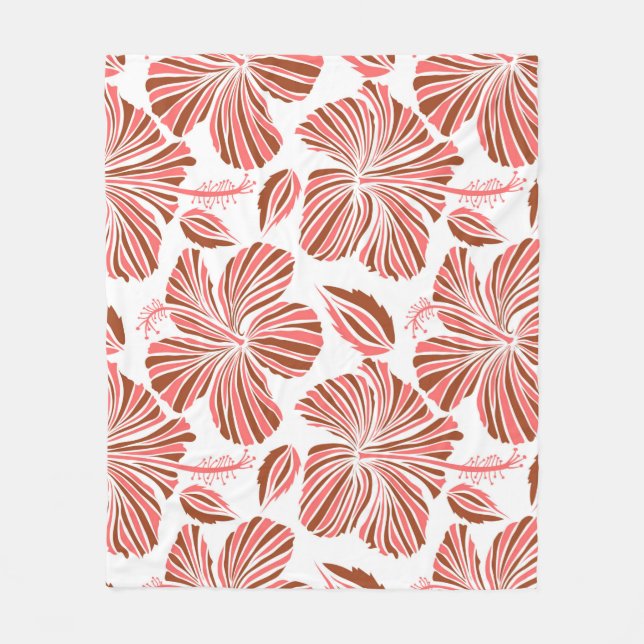 Hawaiianische tropische natürliche Blüte in braune Fleecedecke (Vorderseite)