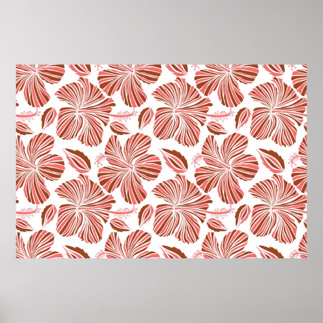 Hawaiianische tropische natürliche Blüte in braune Poster (Vorne)