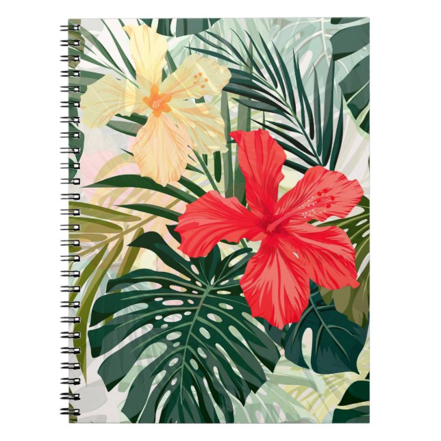 Hawaiianische tropische Pflanze, farbenfrohe Blume Notizblock (Vorderseite)