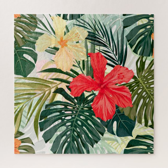 Hawaiianische tropische Pflanze, farbenfrohe Blume Puzzle (Vertikal)