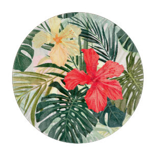 Hawaiianische tropische Pflanzen, farbenfrohe Blum Schneidebrett