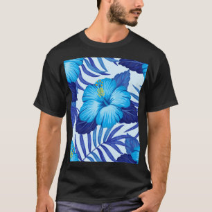 Hawaiianische tropische Pflanzen, Hibiskus-Muster. T-Shirt