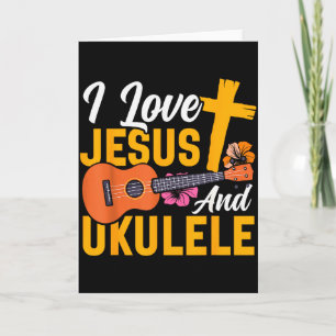 Hawaiianische Ukulele Uke Jesus Glaube Christlich  Karte