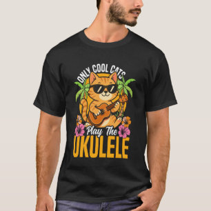 Hawaiianische Ukulele Uke Katze Nur Coole Katzen S T-Shirt