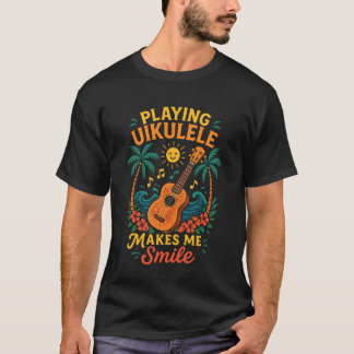 Hawaiianische Ukulele Uke Spielen Ukulele Macht Mi T-Shirt