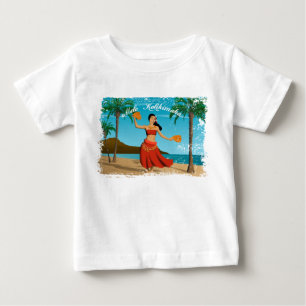 Hawaiianische Vintage-Mele-Kalikimaka-Ansichtskart Baby T-shirt