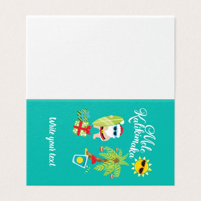 Hawaiianische Weihnachten. Santa Claus Mele Kaliki (Außenseite Aufgefaltet)