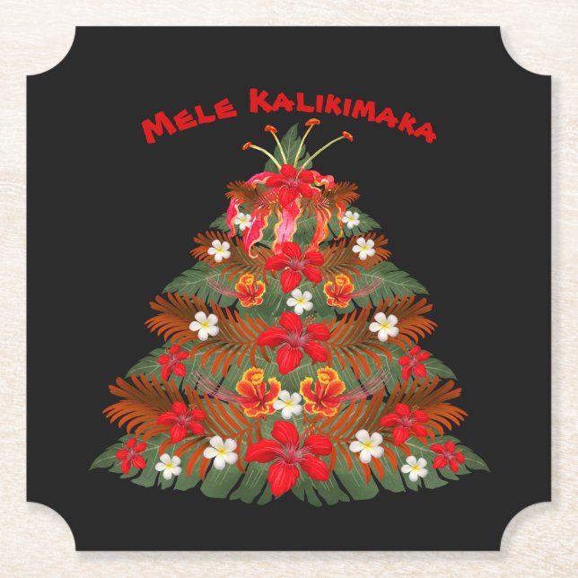 Hawaiianische Weihnachtsbaum-Untersetzer Untersetzer (Vorderseite)