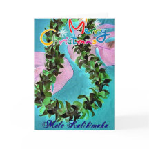 Hawaiianische Weihnachtslei-Karte