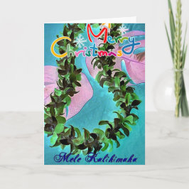 Hawaiianische Weihnachtslei-Karte Feiertagskarte