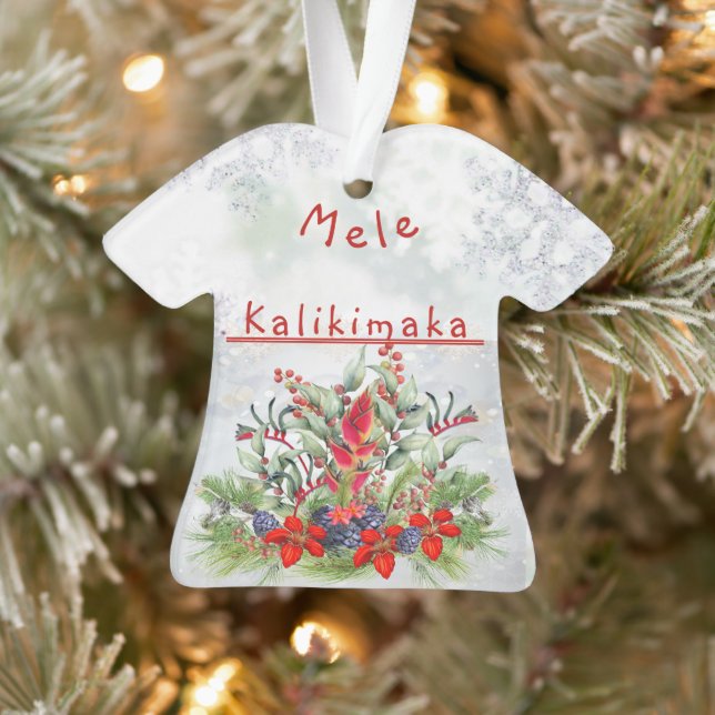 Hawaiianische Weihnachtslieder Aloha Shirt Ornamen Ornament (Baum)
