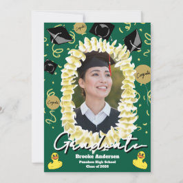 Hawaiianischer Abschluss-Plumeria-Lei-Konfetti-Fot Karte