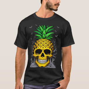 Hawaiianischer Ananas-Totenkopf-Sommer-Halloween-K T-Shirt