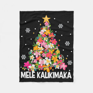 Hawaiianischer Blumen-Weihnachtsbaum Mele Kalikima Fleecedecke