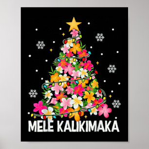 Hawaiianischer Blumen-Weihnachtsbaum Mele Kalikima Poster