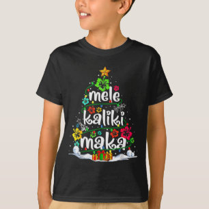 Hawaiianischer Blumen-Weihnachtsbaum Mele Kalikima T-Shirt