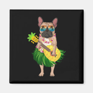 Hawaiianischer Bulldog & Ananas Ukulele Su Magnet
